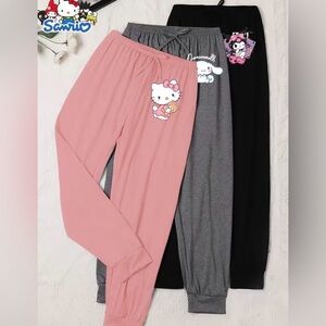 Hello Kitty & Friends 3 Pairs of Lounge Pants with Character Print
